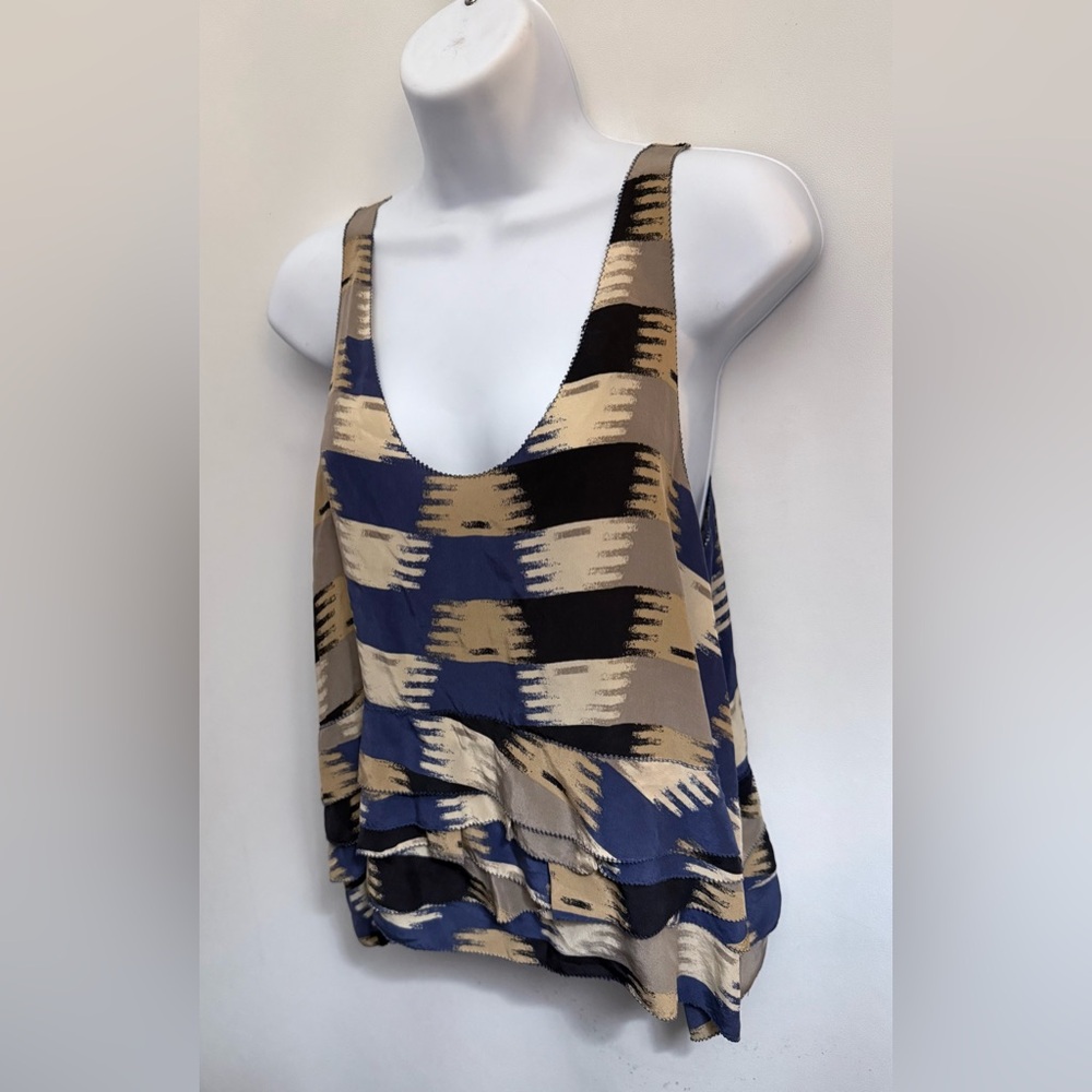 NWOT 3.1 PHILIP LIM 100% Silk Blouse Womens 8 Tiered Ruffled Tunic Tank Top - Picture 6 of 14